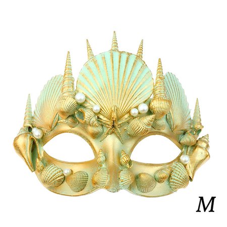 Bronze Mermaid Eye Mask Costume Party Seashells Mystical Ocean | Etsy