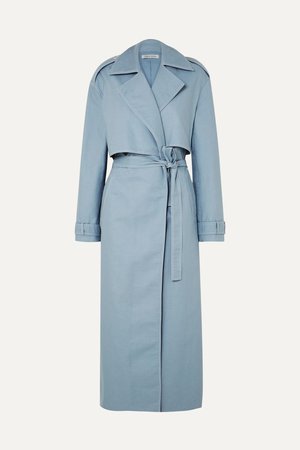 Light blue Inez cotton-gabardine trench coat | ANNA QUAN | NET-A-PORTER