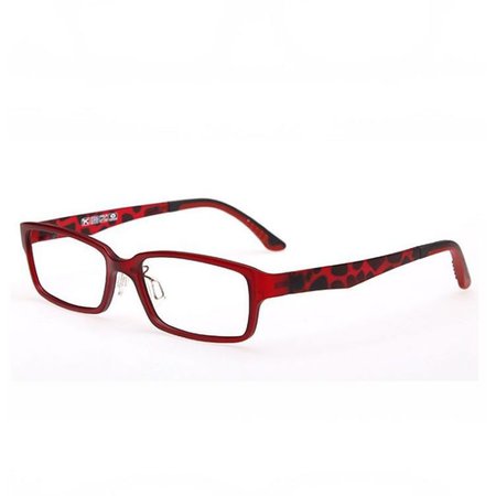 Lightweight Optical Prescription Glasses Rectangle Plastic-Steel Red Frame Without Lens
