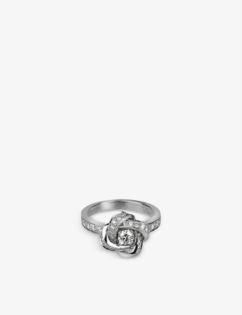 BOUCHERON - Pivoine 18ct white-gold and diamond ring | Selfridges.com