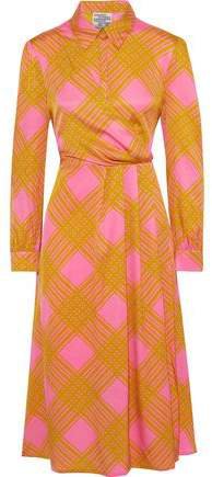 Alham Wrap-effect Printed Silk-blend Twill Dress