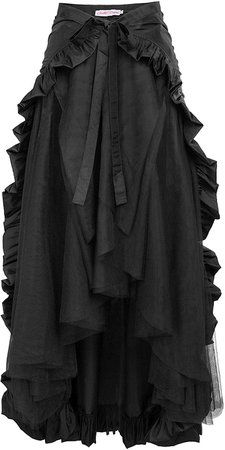 Belle Poque Women's Steampunk Gothic Wrap Skirt Victorian Ruffles Pirate Skirt at Amazon Women’s Clothing store