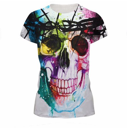 Colorful Skull T Shirt 133368
