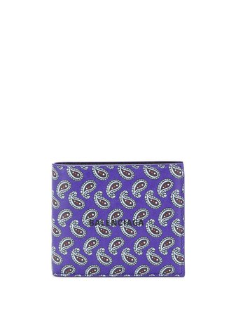 Balenciaga Paisley Bi-Fold Wallet 5943151BWP3 Purple | Farfetch