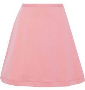 Melange Cotton-blend Jersey Mini Skirt