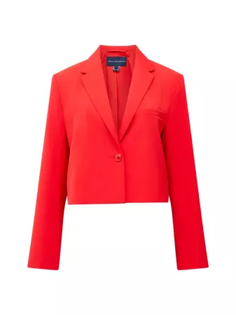 Harry Suiting Cropped Blazer Royal Scarlet | French Connection US