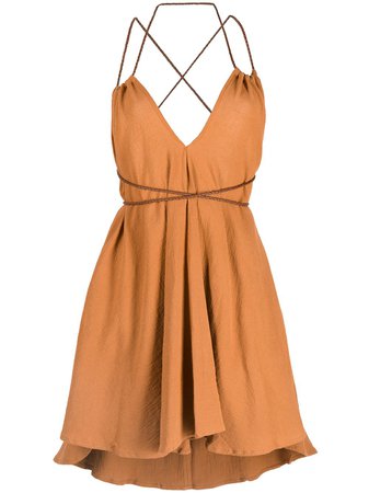 Shop orange Caravana Mahahual cotton-blend dress with Afterpay - Farfetch Australia