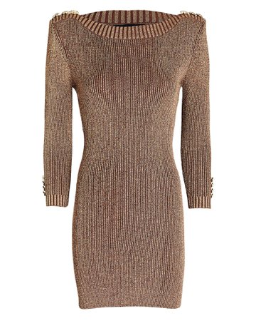 Retrofête Avenue Rib Knit Mini Dress In Brown | INTERMIX®