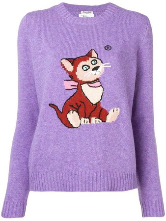 miu miu cat sweater purple