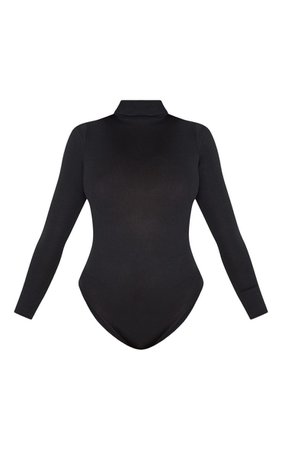 Black High Neck Jersey Bodysuit | Tops | PrettyLittleThing USA
