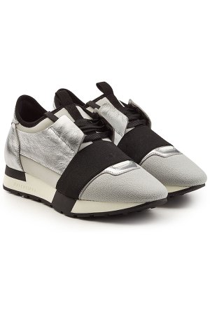 Race Runner Sneakers with Metallic Leather, Suede and Mesh Gr. IT 37