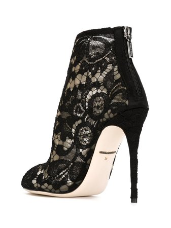 Shop black Dolce & Gabbana floral lace booties with Express Delivery - Farfetch