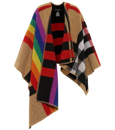 Cashmere and wool poncho