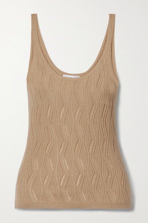 Hurwitz Ribbed Cashmere And Silk-blend Tank - Camel