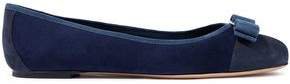 Varina Bow-embellished Two-tone Suede Ballet Flats