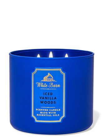 Iced Vanilla Woods 3-Wick Candle - White Barn | Bath & Body Works
