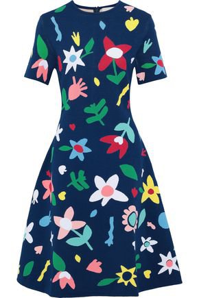 Flared floral-jacquard dress | CAROLINA HERRERA | Sale up to 70% off | THE OUTNET