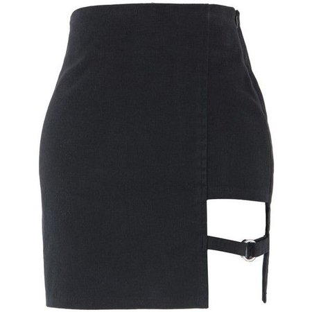 Cut-Out Strap Accent Mini Skirt