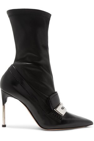 Alexander McQueen | Embellished patent and textured-leather ankle boots | NET-A-PORTER.COM