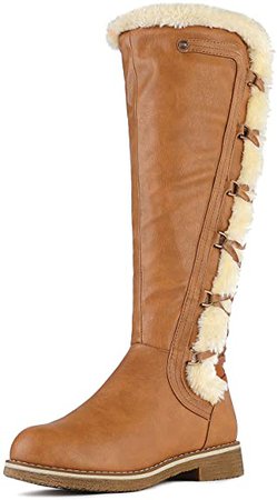 Amazon.com | DREAM PAIRS Women's BUSON Faux Fur Knee High Riding Boots | Knee-High