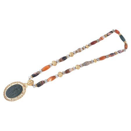 Gold Agate Rock Crystal and Bloodstone Necklace by A. Codognato For Sale at 1stDibs | bloodstone jewelry, bloodstone crystal necklace, bloodstone necklaces