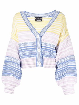 Shop Boutique Moschino knitted button-front cardigan with Express Delivery - FARFETCH