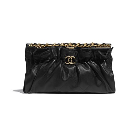 Chanel, clutch Lambskin & Gold-Tone Metal Black