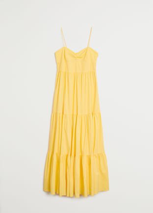 Ruffled poplin dress - Women | Mango USA yellow