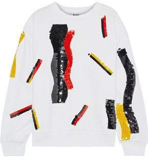 Roni Sequin-embellished Printed French Cotton-terry Sweatshirt