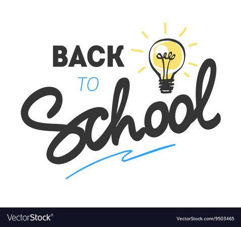 Back to school logo with light bulb Royalty Free Vector