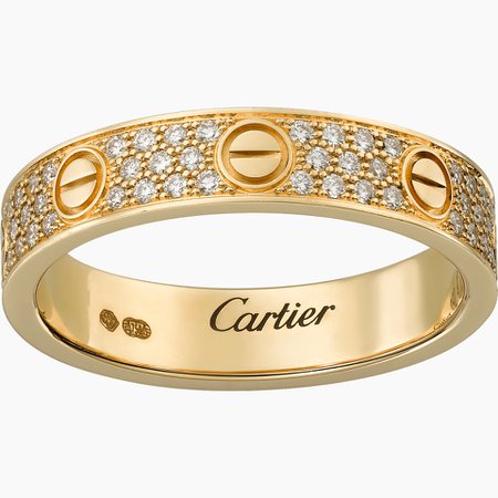 CRB4083300 - LOVE wedding band, diamond-paved - Yellow gold, diamonds - Cartier