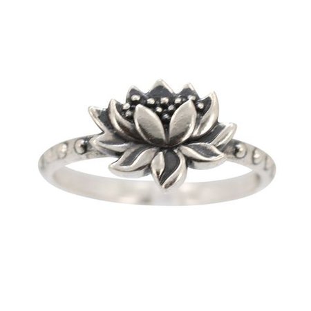silver lotus ring