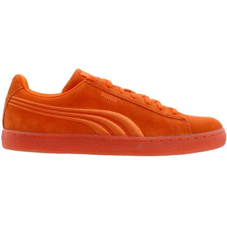 Puma Suede Classic Badge Iced Orange Mens Lace Up Sneakers