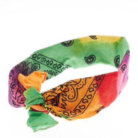 Crazy Rainbow Coloured Bandana Headwrap | Claire's