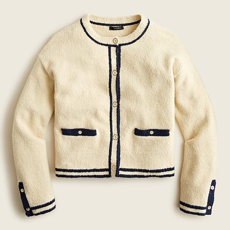 J.Crew: Cotton Bouclé Cardigan Sweater For Women