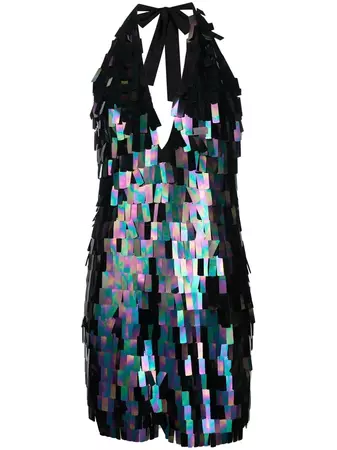 NEW ARRIVALS paillette-embellishment Mini Dress - Farfetch