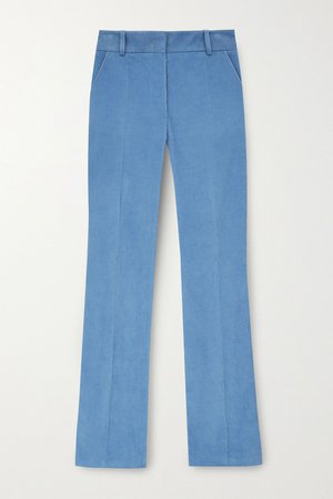 Blue Cotton-corduroy straight-leg pants | Victoria Beckham | NET-A-PORTER