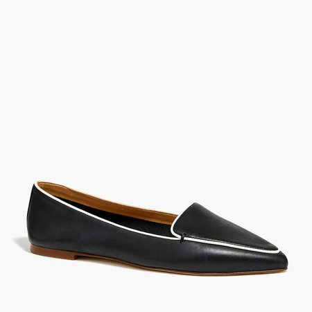 Edie leather loafers with piping