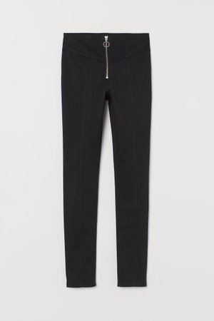 High Waist Twill Pants - Black - For All | H&M CA
