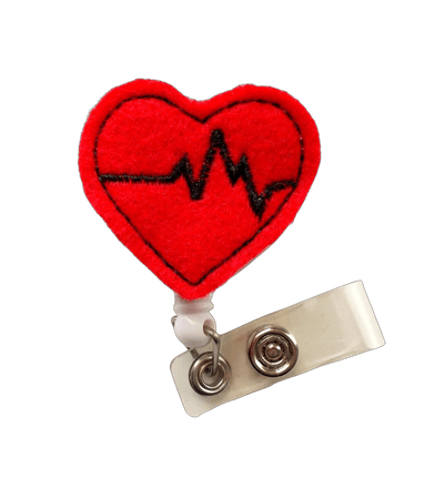 Clips Beating Heart - Retractable ID Badge Reel - Cardiac Care