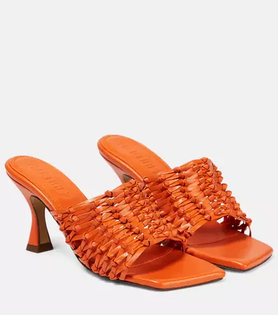 Cabo Woven Leather Sandals in Orange - Souliers Martinez | Mytheresa