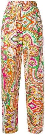Pre-Owned printed straight-leg trousers