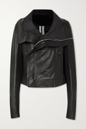 Leather Biker Jacket - Black