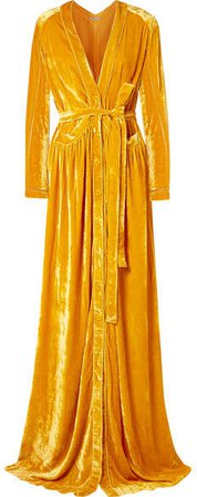 Cutout Velvet Maxi Dress - Yellow