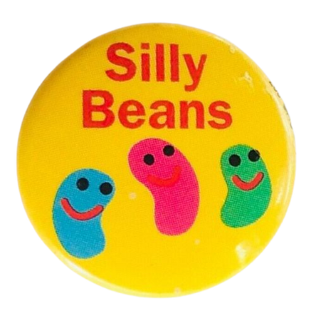 Silly Beans Pin Button Badge Jelly Beans Fun Novelty Rare Vintage (R6)