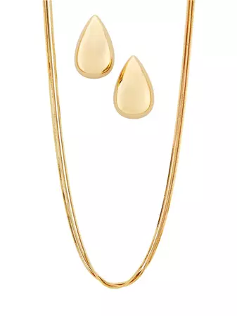 Shop Jordan Road Jewelry Filthy Rich 18K Gold-Plate Drop Earrings & Necklace 2-Piece Set | Saks Fifth Avenue