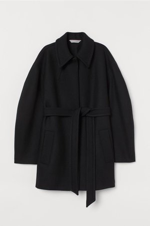 Palton din amestec de lână - Negru - FEMEI | H&M RO