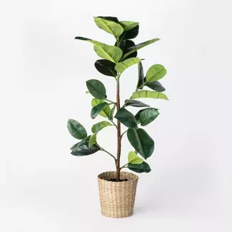 Artificial Rubber Leaf Tree In Pot Green - Threshold™ Designed With Studio McGee : Target
