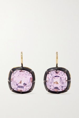 Gold Collection silver-topped 18-karat gold kunzite earrings | Fred Leighton | NET-A-PORTER