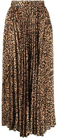 Andamane leopard print pleated skirt
